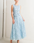 Purely Romantic Woven Lace Midi Skirt