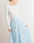 Purely Romantic Woven Lace Midi Skirt