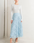 Purely Romantic Woven Lace Midi Skirt