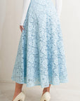 Purely Romantic Woven Lace Midi Skirt