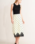 Paris Polka Woven Midi Pencil Skirt