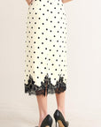 Paris Polka Woven Midi Pencil Skirt