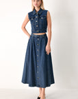 Sweet Talker Denim Circle Midi Skirt