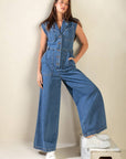 Flying Tomato Over You Again Denim Jumpsuit