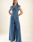 Flying Tomato Over You Again Denim Jumpsuit