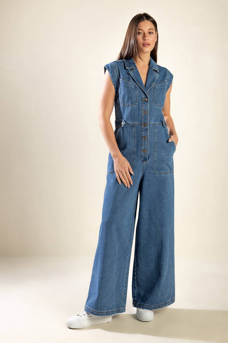 Flying Tomato Over You Again Denim Jumpsuit