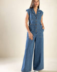 Flying Tomato Over You Again Denim Jumpsuit