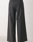 Flying Tomato Charcoal Dot High Waist Wide Leg Pants