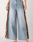 Flying Tomato | Nashville Fringe Wide Leg Jeans