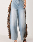 Flying Tomato | Nashville Fringe Wide Leg Jeans