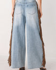 Flying Tomato | Nashville Fringe Wide Leg Jeans