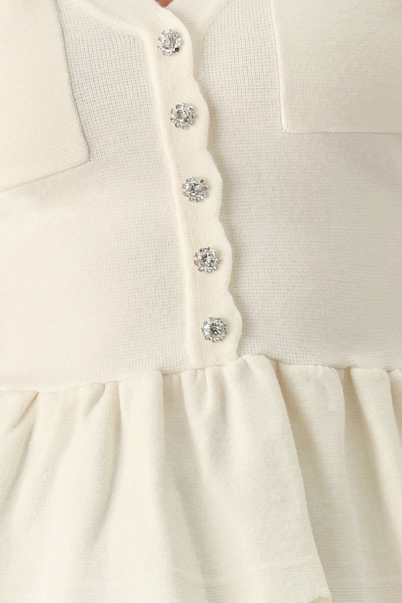 Flying Tomato | Camille Cream Peplum Cardigan