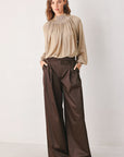 Flying Tomato Pearl-Button Draped Sweater