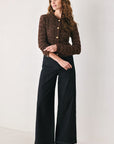 Flying Tomato Gemstone Glow Jewel Button Cropped Cardigan
