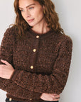 Flying Tomato Gemstone Glow Jewel Button Cropped Cardigan