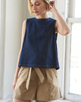 Flying Tomato Sunlit Serenity Denim Top