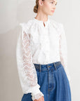 Cloud Romance Woven Lace Top
