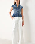 Lovely Collar Denim Top