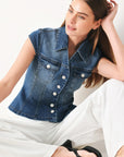 Lovely Collar Denim Top