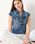 Lovely Collar Denim Top