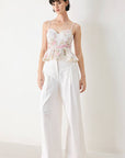 Garden Stay Woven Bustier Top