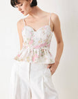 Garden Stay Woven Bustier Top
