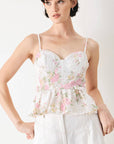 Garden Stay Woven Bustier Top
