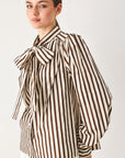 Flying Tomato Candyline Poet Striped Bow Blouse