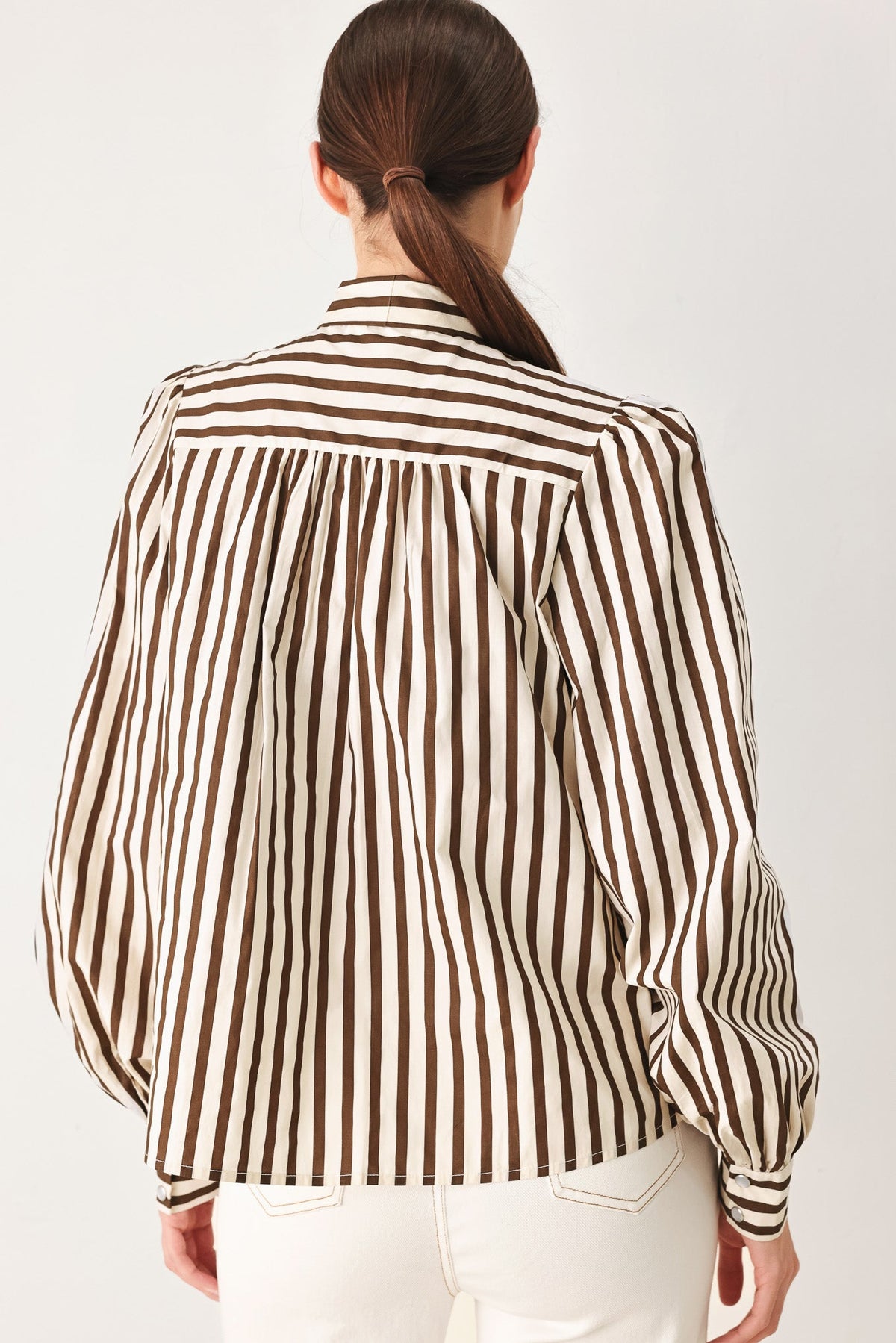Flying Tomato Candyline Poet Striped Bow Blouse