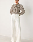 Flying Tomato Candyline Poet Striped Bow Blouse