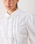 Flying Tomato | Romantic Pintuck Ruffle Blouse