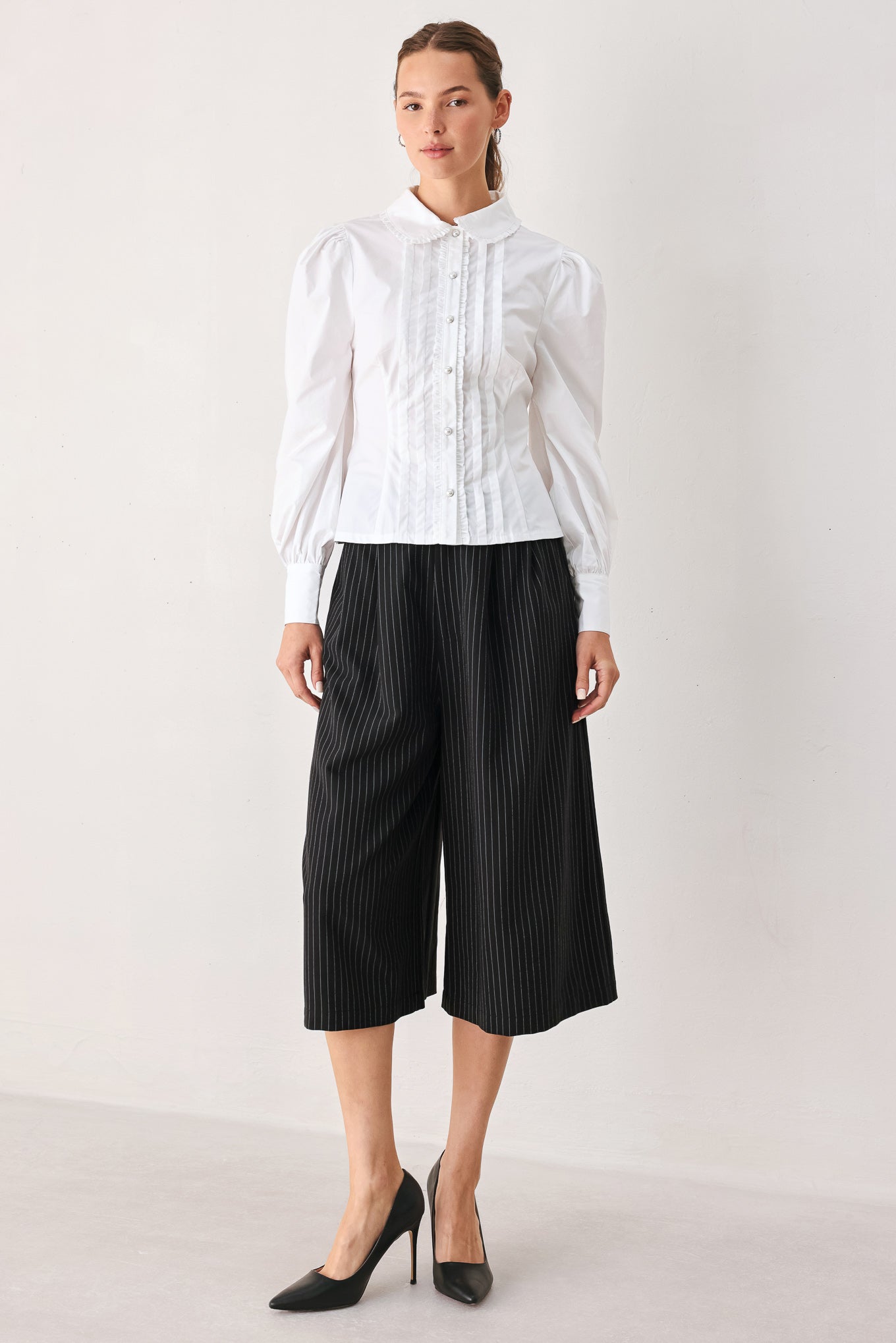 Flying Tomato | Romantic Pintuck Ruffle Blouse
