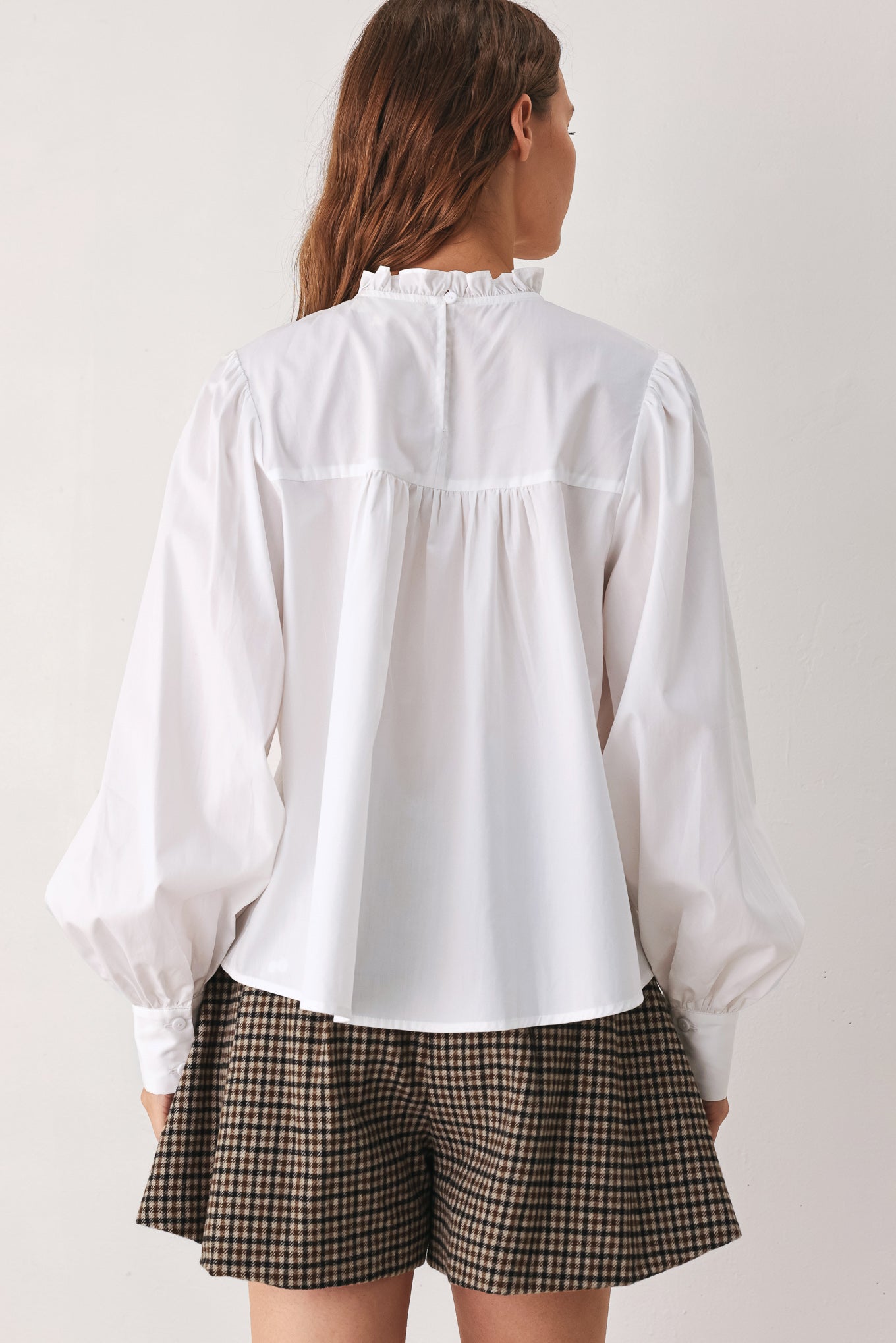 Flying Tomato Porcelain Lace Pintuck Blouse