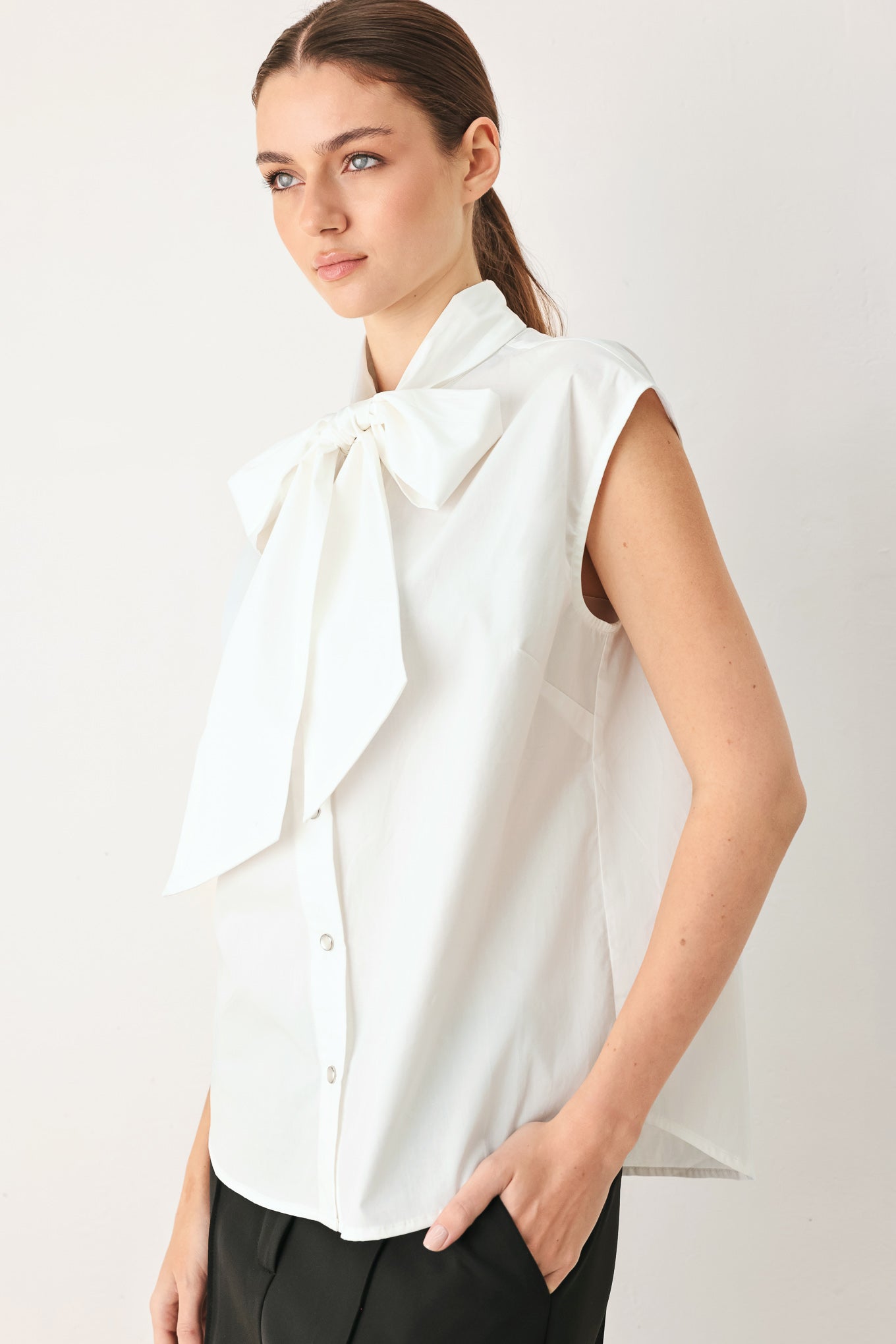 Flying Tomato | Statement Bow Sleeveless Blouse