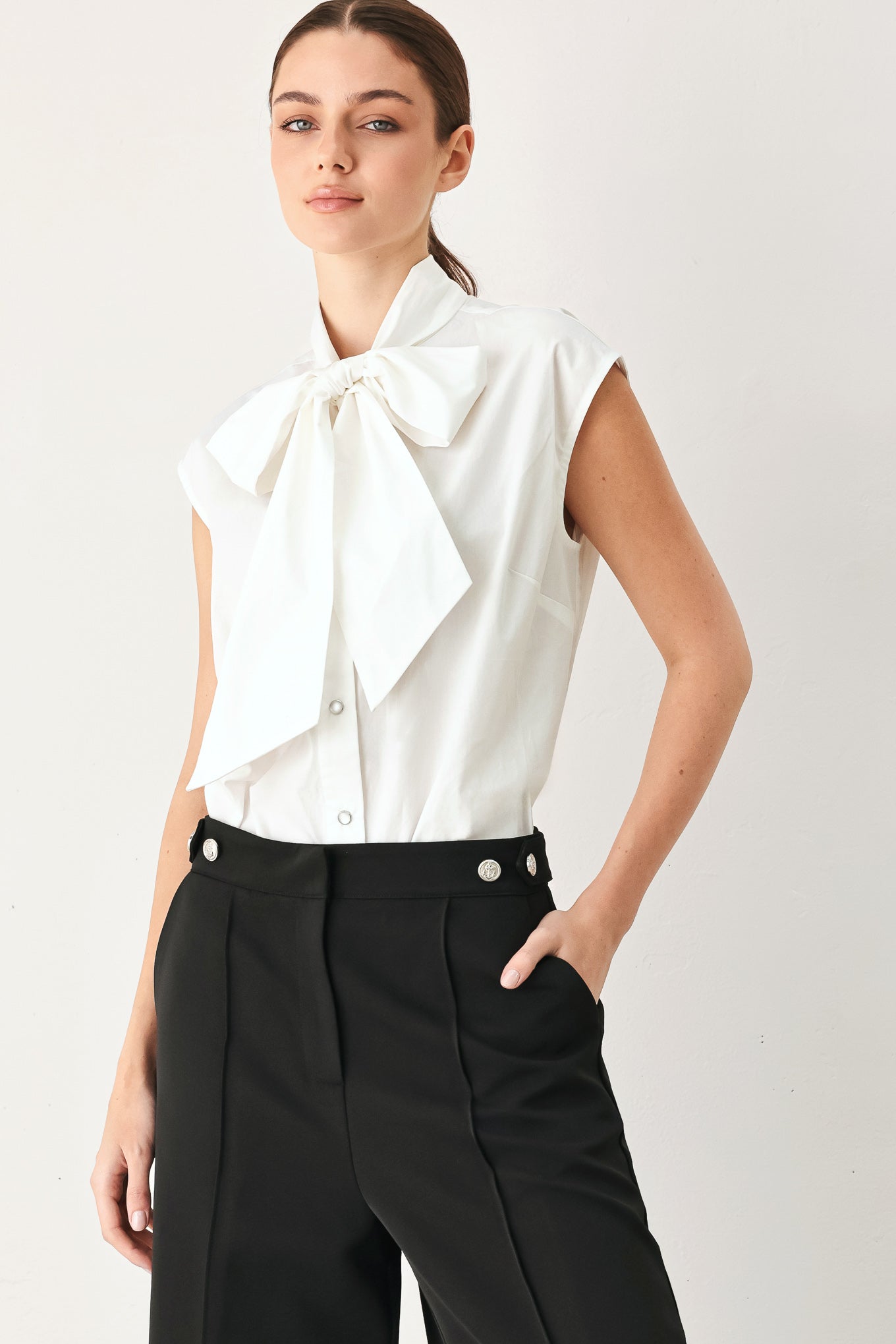 Flying Tomato | Statement Bow Sleeveless Blouse