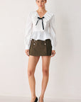 Flying Tomato Amelie Ruffle Bow Blouse