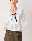 Flying Tomato Amelie Ruffle Bow Blouse
