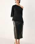Flying Tomato | After Hours Lace-Trim Asymmetrical Top