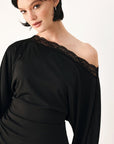 Flying Tomato | After Hours Lace-Trim Asymmetrical Top