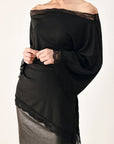 Flying Tomato | After Hours Lace-Trim Asymmetrical Top