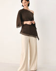 Flying Tomato | After Hours Lace-Trim Asymmetrical Top
