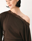 Flying Tomato | After Hours Lace-Trim Asymmetrical Top