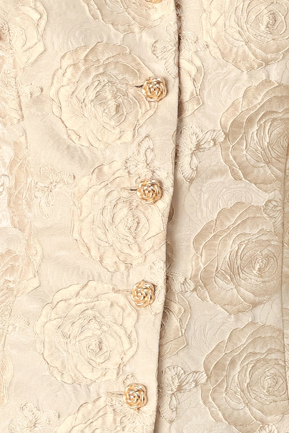 Flying Tomato Golden Portrait Jacquard Puff Sleeve Peplum Top