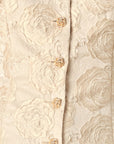 Flying Tomato Golden Portrait Jacquard Puff Sleeve Peplum Top