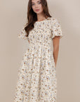 Maylee Dress in Ivory Cream Floral