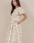 Maylee Dress in Ivory Cream Floral