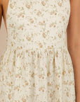 Shay Overall Dress in Cream Floral