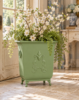 Park Hill Grand Scroll Planter – Soft Garden Green or Antiqued White