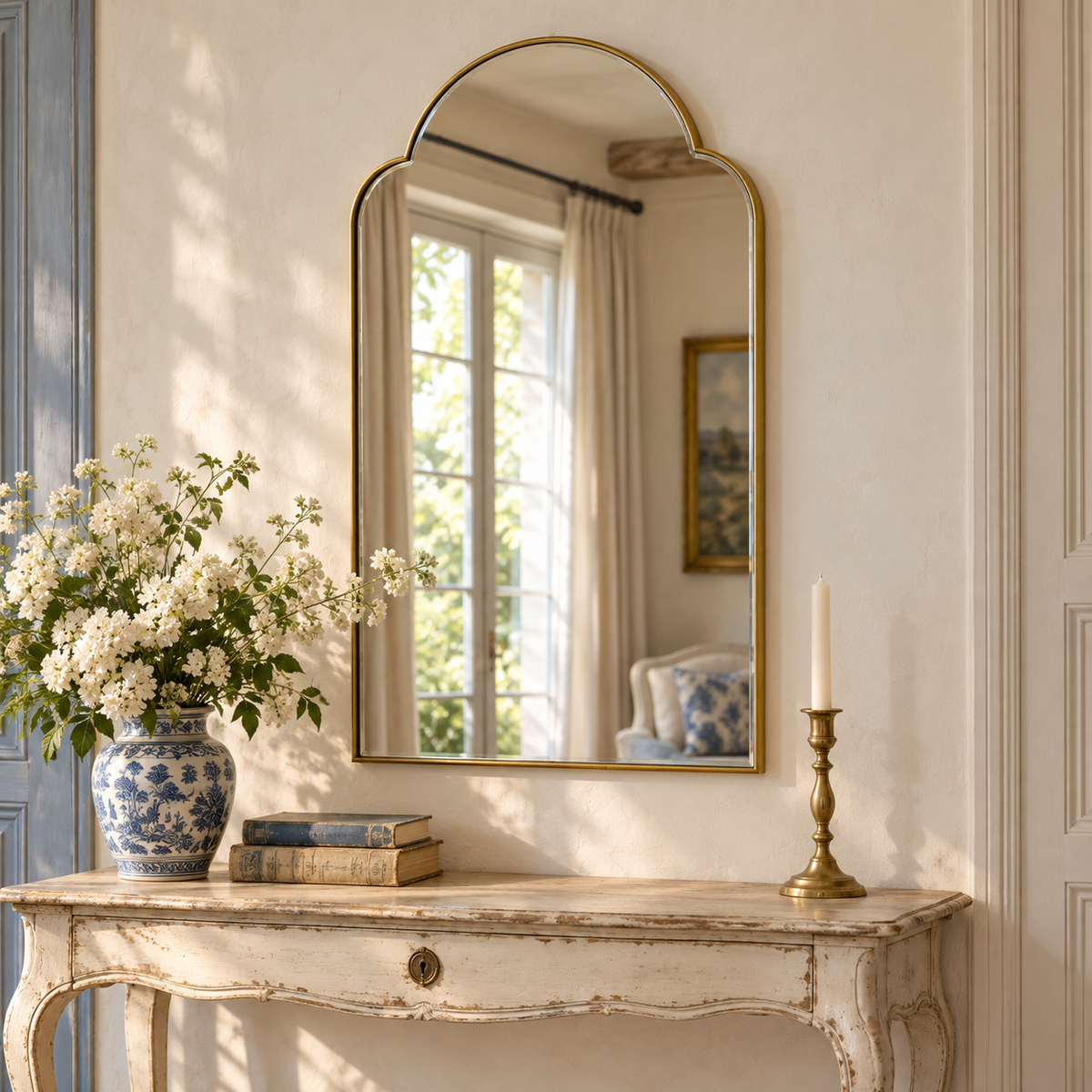 Park Hill Island Manor Wall Mirror – Brass or Silver
