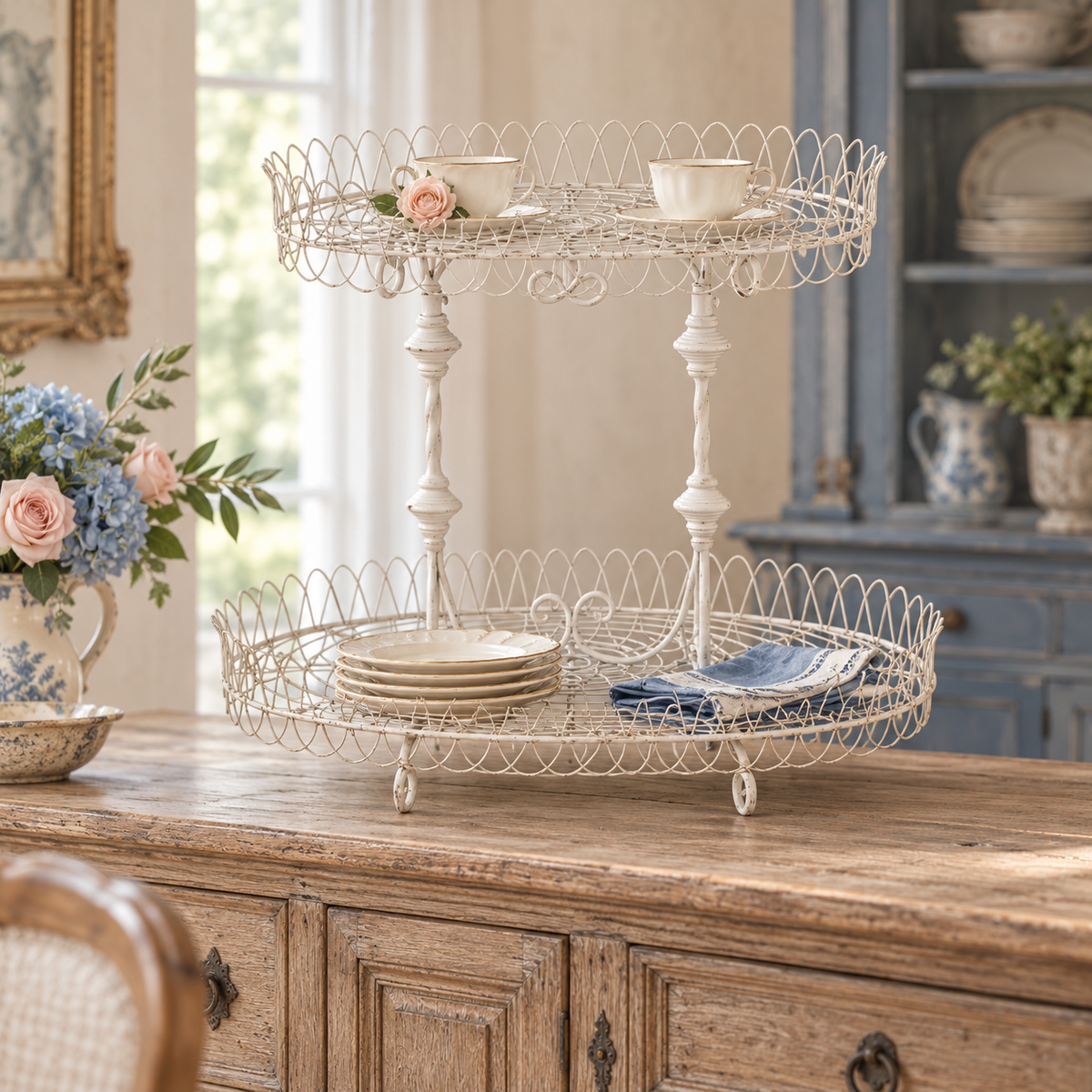 Park Hill French Wire Display Stand – Antiqued White